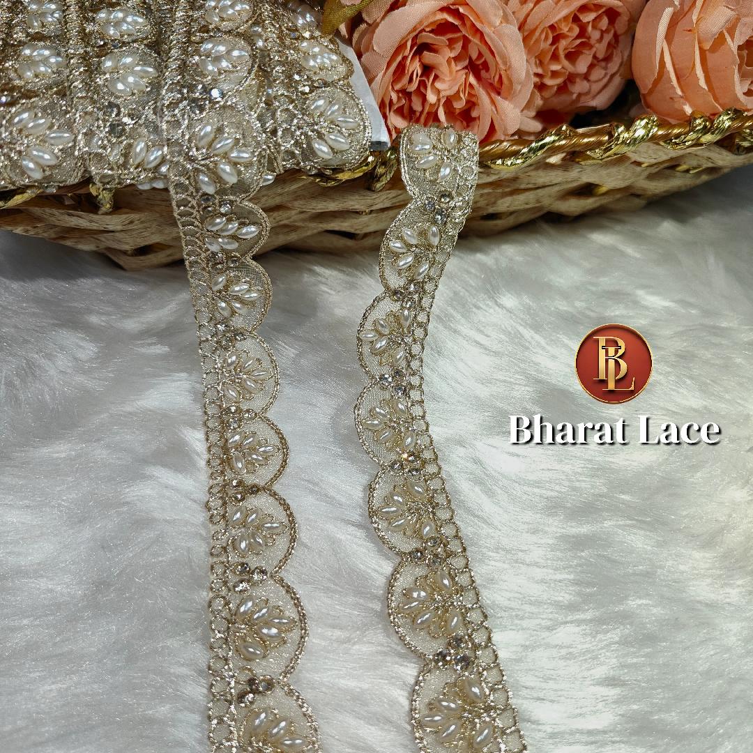 scallop Golden Silver &light gold lace