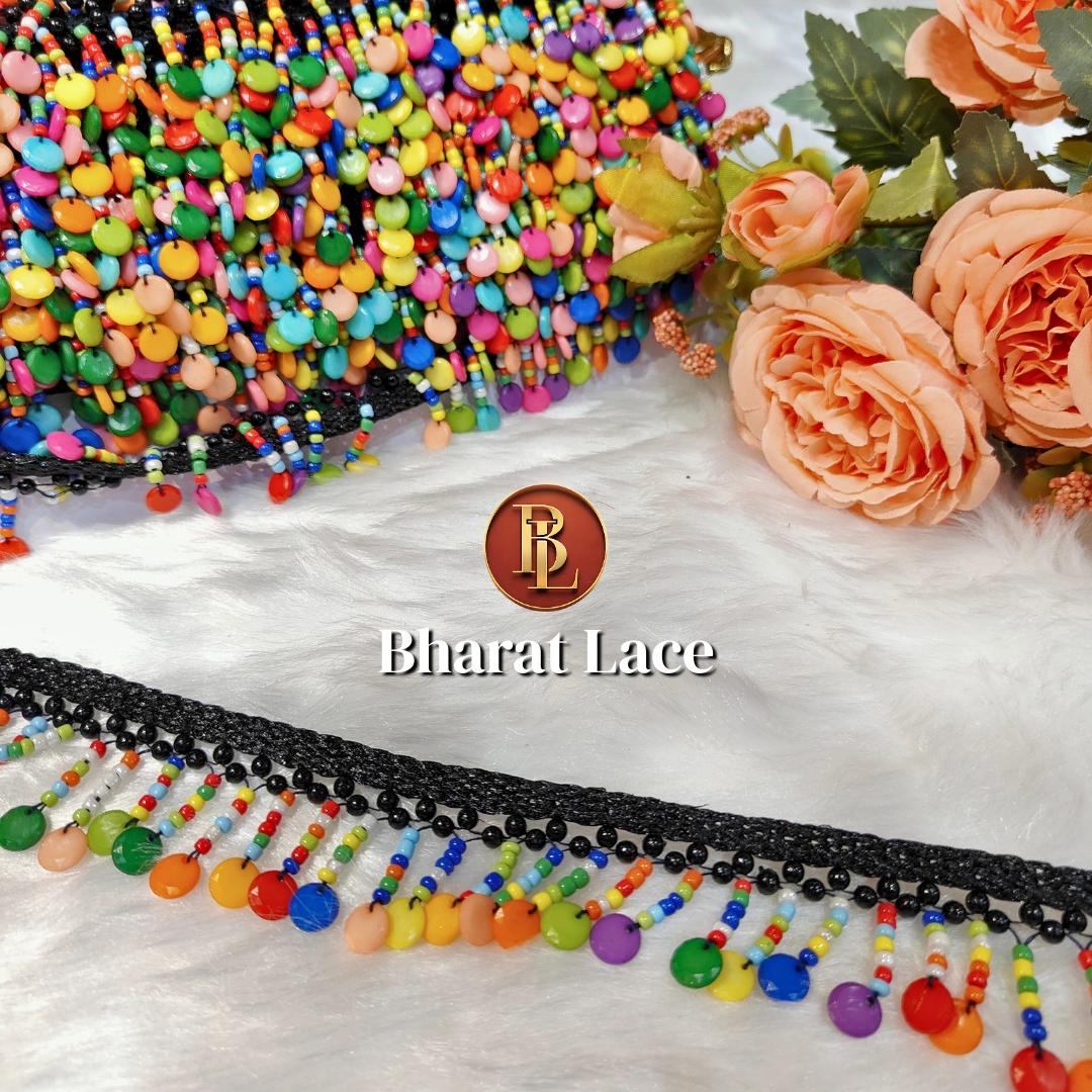 Multi Cystal Beads Latkan Lace
