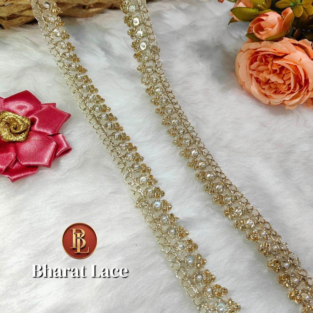 Tishue Golden Handwork Lace