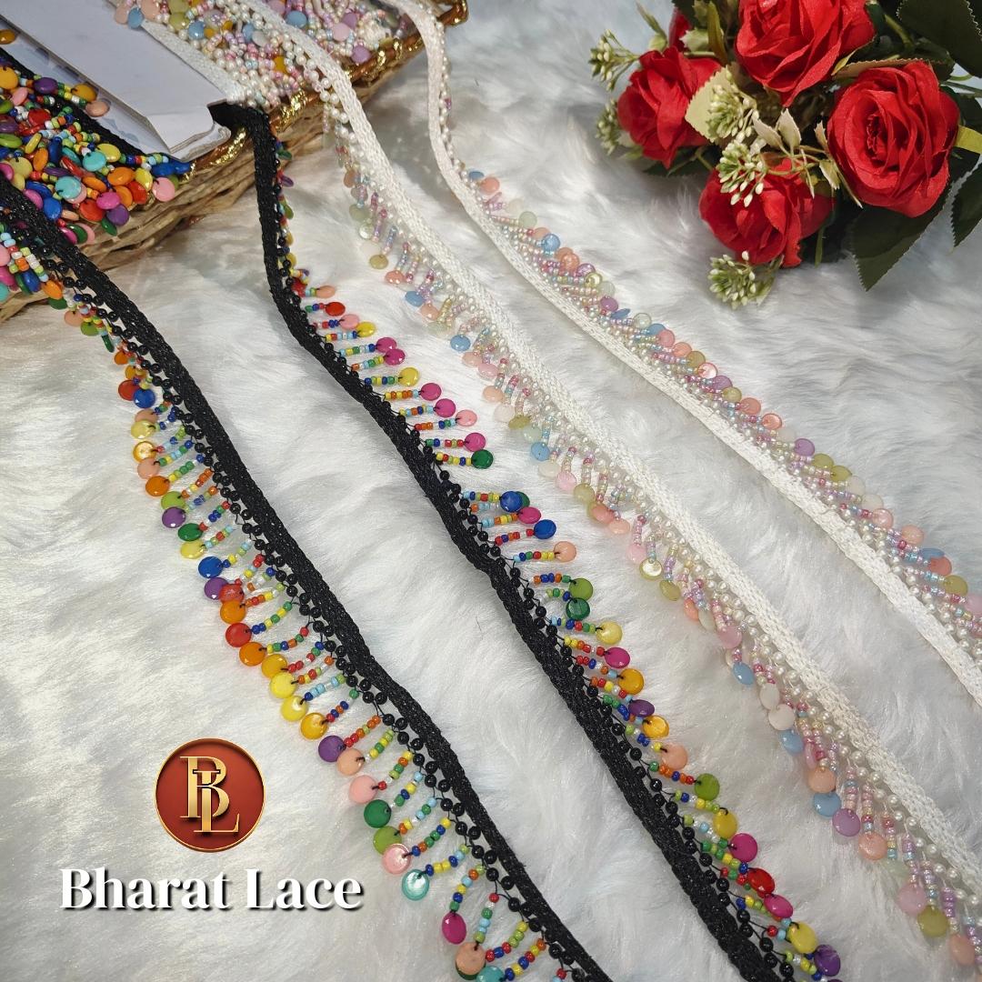 Multi Cystal Beads Latkan Lace